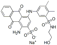 sodium 1-amino-4-[[3-(2-hydroxyethylsulfamoyl)-4,5-dimethyl-phenyl]amino]-9,10-dioxo-anthracene-2-sulfonate 结构式