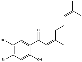 (Z)-1-(4-Bromo-2,5-dihydroxyphenyl)-3,7-dimethyl-2,6-octadien-1-one 结构式