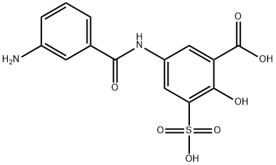 2-hydroxy-3-sulfo-5-(3-aminobenzamido)benzoic acid 结构式