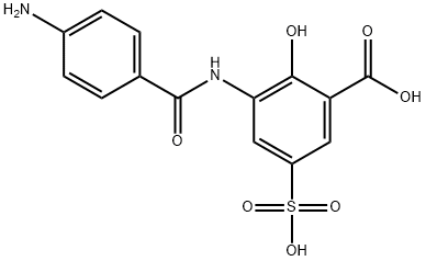 3-[(4-氨基苯甲酰)氨基]-5-磺基水杨酸 结构式