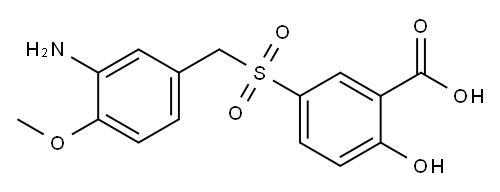2-Hydroxy-5-(3-amino-4-methoxybenzylsulfonyl)benzoic acid 结构式
