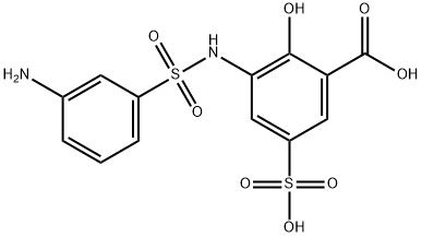 3-(3-aminophenylsulfonamido)-2-hydroxy-5-sulfobenzoic acid 结构式