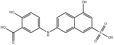 6-(3-carboxy-4-hydroxyanilino)-1-naphthol-3-sulfonic acid 结构式