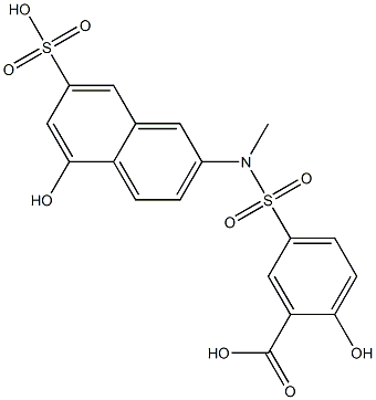 6-(3-carboxy-4-hydroxyphenylsulfonamido)-N-methyl-1-naphthol-3-sulfonic acid 结构式