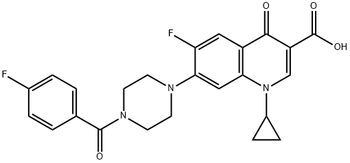 3-Quinolinecarboxylic acid, 1-cyclopropyl-6-fluoro-7-[4-(4-fluorobenzoyl)-1-piperazinyl]-1,4-dihydro-4-oxo- 结构式