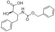 (2R,3R)-3-苄氧羰酰氨基-2-羟基-4-苯丁酸, 结构式