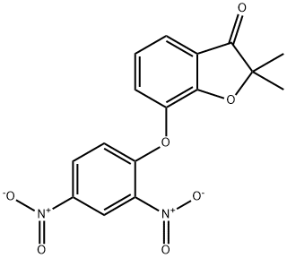 7-(2,4-Dinitrophenoxy)-2,2-dimethyl-3(2H)-benzofuranone 结构式