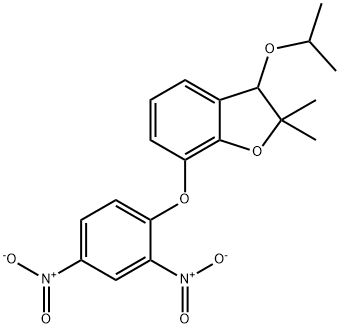 7-(2,4-Dinitrophenoxy)-2,3-dihydro-2,2-dimethyl-3-(1-methylethoxy)benzofuran 结构式