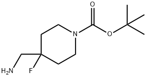 4-(氨甲基)-4-氟哌啶-1-羧酸叔丁酯 结构式