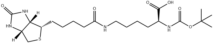 N-叔丁氧羰基-N'-生物素-L-赖氨酸 结构式