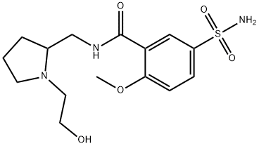 5-(aminosulphonyl)-N-[[1-(2-hydroxyethyl)-2-pyrrolidinyl]methyl]-2-methoxybenzamide 结构式