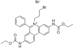 3,8-BIS-ETHOXYCARBONYLAMINO-5-(3-BROMO-PROPYL)-6-PHENYL-PHENANTHRIDINIUM BROMIDE 结构式
