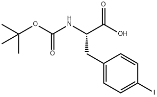 叔丁氧羰酰基-4-碘-D型苯丙氨酸 结构式