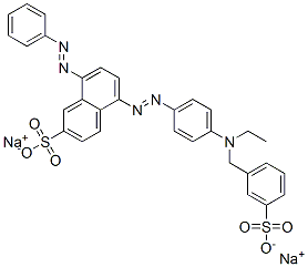 5-[[4-[乙基[(3-磺苯基)甲基]氨基]苯基]偶氮]-8-(苯基偶氮)-2-萘磺酸二钠盐 结构式
