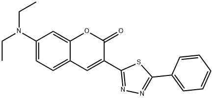 7-(二乙基氨基)-3-(5-苯基-1,3,4-噻二唑-2-基)-2H-1-苯并吡喃-2-酮 结构式