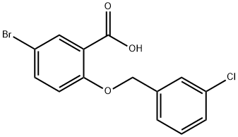 5-溴-2-(3-氯苄基)氧基-苯甲酸 结构式