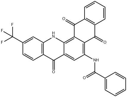 N-[5,8,13,14-四氢-5,8,14-三氧代-11-(三氟甲基)萘并[2,3-C]吖啶-6-基]苯甲酰胺 结构式