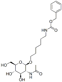 Carbamic acid, 6-2-(acetylamino)-2-deoxy-.beta.-D-glucopyranosyloxyhexyl-, phenylmethyl ester 结构式