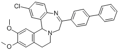 6-(4-Biphenylyl)-2-chloro-12,13-dimethoxy-9,10-dihydro-7H-isoquino(2,1-d)(1,4)benzodiazepine 结构式