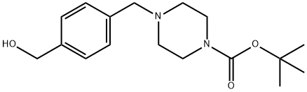4-[4-(羟基甲基)苄基]四氢-1(2H)-吡嗪羧酸叔丁酯 结构式