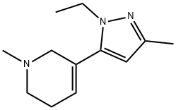 Pyridine, 3-(1-ethyl-3-methyl-1H-pyrazol-5-yl)-1,2,5,6-tetrahydro-1-methyl- (9CI) 结构式