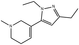 Pyridine, 3-(1,3-diethyl-1H-pyrazol-5-yl)-1,2,5,6-tetrahydro-1-methyl- (9CI) 结构式