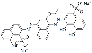4,5-Dihydroxy-3-[[2-ethoxy-4-[(8-sodiosulfo-2-naphthalenyl)azo]-1-naphthalenyl]azo]naphthalene-1-sulfonic acid sodium salt 结构式