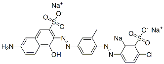 7-Amino-3-[[4-[(4-chloro-2-sodiosulfophenyl)azo]-3-methylphenyl]azo]-4-hydroxynaphthalene-2-sulfonic acid sodium salt 结构式