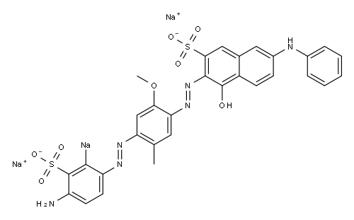 3-[[4-[(4-Amino-2-sodiosulfophenyl)azo]-5-methyl-2-methoxyphenyl]azo]-4-hydroxy-7-phenylaminonaphthalene-2-sulfonic acid sodium salt 结构式