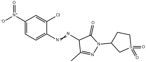 4-[(2-chloro-4-nitrophenyl)azo]-2,4-dihydro-5-methyl-2-(tetrahydro-3-thienyl)-3H-pyrazol-3-one S,S-dioxide 结构式