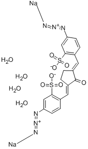2,5-BIS-(4-AZIDO-2-SULFOBENZYLIDENE)- CYCLOPENTANONE, DISODIUM SALT, TETRAHYDRATE 结构式