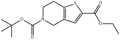 5-BOC-4,5,6,7-四氢噻吩并[3,2-C]吡啶-2-羧酸乙酯 结构式