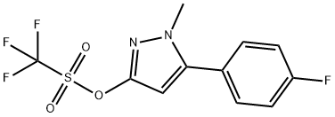 5-(4-氟苯基)-1-甲基-1H-吡唑-3-三氟甲基磺酸盐 结构式