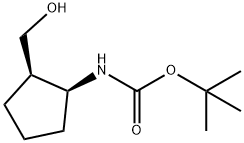 Carbamic acid, [(1S,2R)-2-(hydroxymethyl)cyclopentyl]-, 1,1-dimethylethyl 结构式