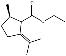 Cyclopentanecarboxylic acid, 2-methyl-5-(1-methylethylidene)-, ethyl ester, (2R)- (9CI) 结构式