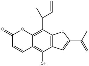 9-(1,1-Dimethyl-2-propenyl)-4-hydroxy-2-(1-methylethenyl)-7H-furo[3,2-g][1]benzopyran-7-one 结构式