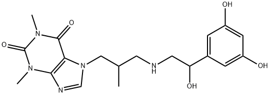 7-[3-[[2-(3,5-Dihydroxyphenyl)-2-hydroxyethyl]amino]-2-methylpropyl]theophyline 结构式