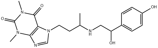 7-[3-[[2-Hydroxy-2-(p-hydroxyphenyl)ethyl]amino]butyl]theophyline 结构式