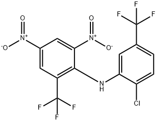 N-[2-chloro-5-(trifluoromethyl)phenyl]-2,4-dinitro-6-(trifluoromethyl)aniline 结构式