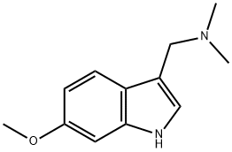 6-甲氧基-3二甲胺基甲基吲哚 结构式