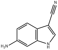 6-氨基-1H-吲哚-3-甲腈 结构式