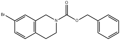 2(1H)-ISOQUINOLINECARBOXYLIC ACID, 7-BROMO-3,4-DIHYDRO-, PHENYLMETHYL ESTER 结构式