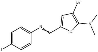 2-Furanamine,  3-bromo-5-[[(4-iodophenyl)imino]methyl]-N,N-dimethyl- 结构式