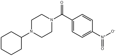 1-cyclohexyl-4-{4-nitrobenzoyl}piperazine 结构式
