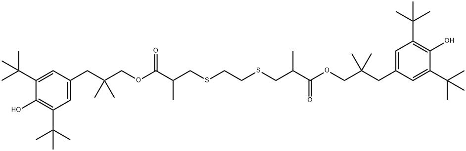 3,3'-[1,2-Ethanediylbis(thio)]bis[2-methylpropanoic acid]bis[3-[3,5-bis(1,1-dimethylethyl)-4-hydroxyphenyl]-2,2-dimethylpropyl] ester 结构式