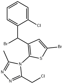 4-[5-bromo-3-[bromo(2-chlorophenyl)methyl]-2-thienyl]-3-(chloromethyl)-5-methyl-4H-1,2,4-triazole 结构式