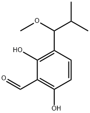 Benzaldehyde, 2,6-dihydroxy-3-(1-methoxy-2-methylpropyl)- (9CI) 结构式