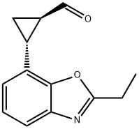 Cyclopropanecarboxaldehyde, 2-(2-ethyl-7-benzoxazolyl)-, (1R,2R)- (9CI) 结构式