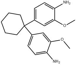 1,1-二(3-甲氧基-4-氨基苯基)环己烷 结构式