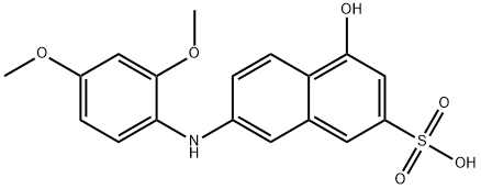 6-(2,4-dimethoxyanilino)-1-naphthol-3-sulfonic acid 结构式